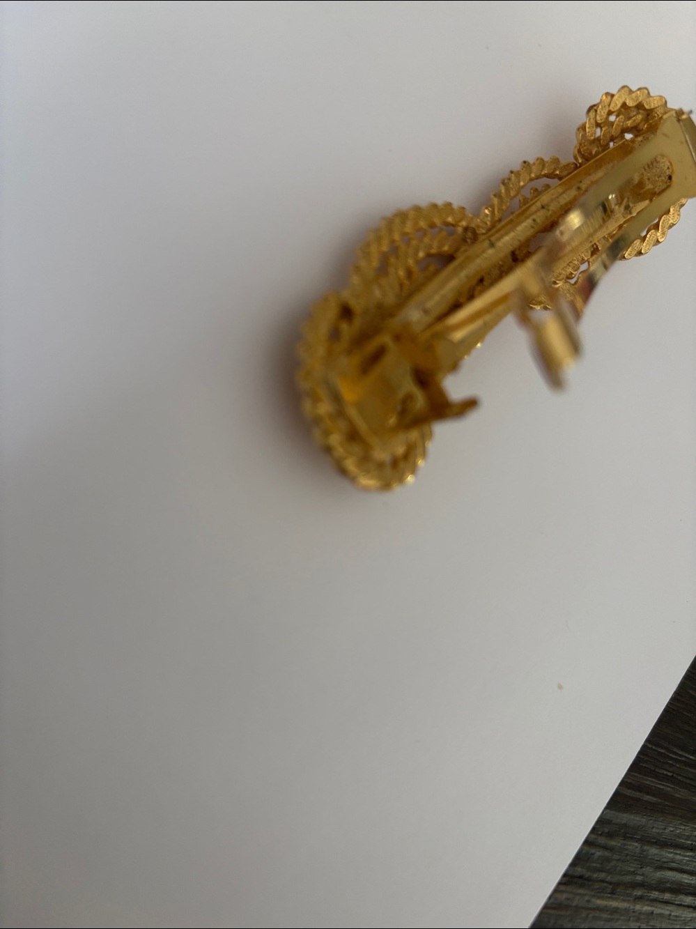 Vintage French Gold Rope Knot Barrette Hair Clip - Classic Women's Accessory - Picture 6 of 7